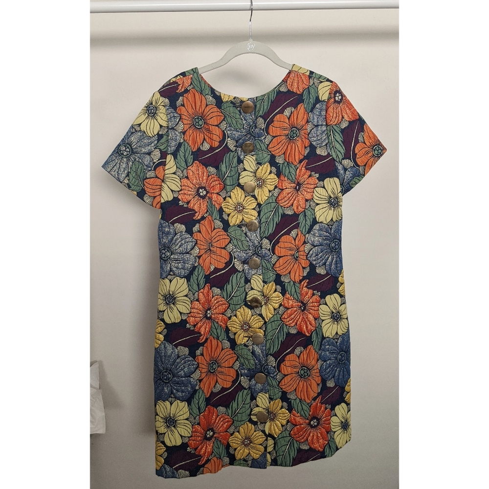 Floral Jacquard Shift Dress